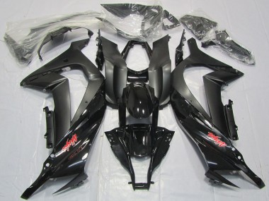 2011-2015 Kawasaki ZX10R Motorcycle Fairings - Glossy Black Matte Black Red Decal UK