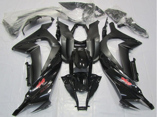 2011-2015 Kawasaki ZX10R Motorcycle Fairings - Glossy Black Matte Black Red Decal UK