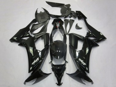 2008-2010 Kawasaki ZX10R Motorcycle Fairings - Glossy Black Matte Black White Decal UK
