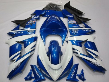 2006-2007 Kawasaki ZX10R Motorcycle Fairings - Blue White Black UK