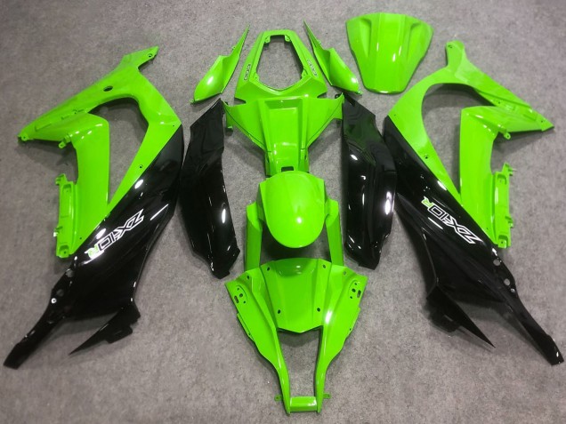 2016-2020 Kawasaki ZX10R Abs Motorcycle Fairings - Green Glossy Black UK