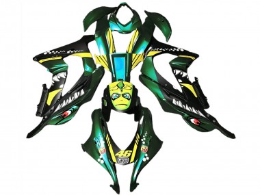 2016-2020 Kawasaki ZX10R Motorcycle Fairings - Forest Green Yellow Shark 46 UK