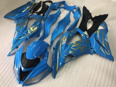2016-2020 Kawasaki ZX10R Motorcycle Fairings - Blue Gold UK