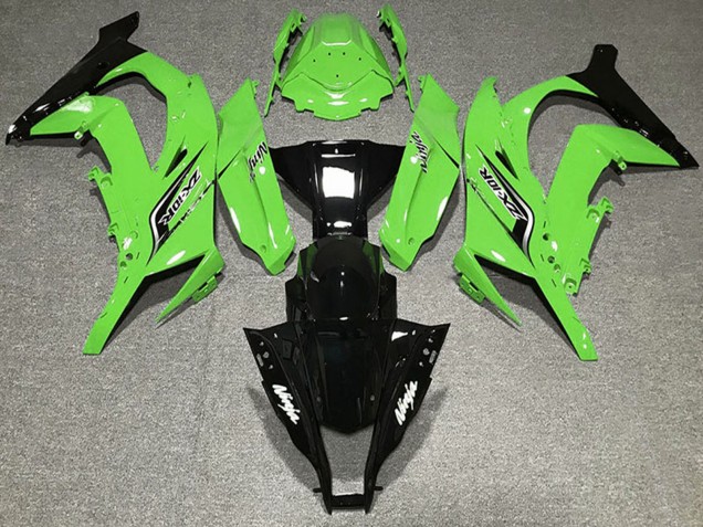 2011-2015 Kawasaki ZX10R Motorcycle Fairings - Green Glossy Black UK
