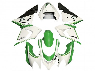 2004-2005 Kawasaki ZX10R Motorcycle Fairings - Glossy White Green UK