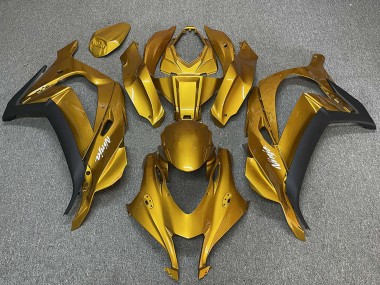 2016-2020 Kawasaki ZX10R Motorcycle Fairings - Gold Black White Ninja UK