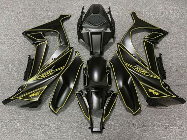 2011-2015 Kawasaki ZX10R Motorcycle Fairings - Matte Black Yellow Lining UK
