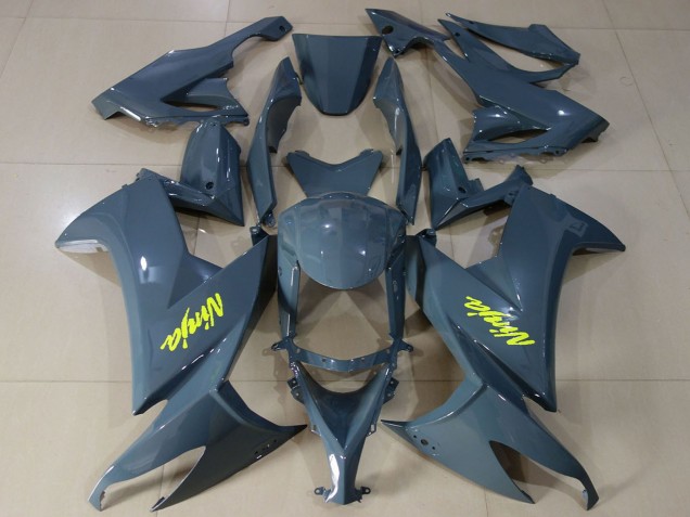 2008-2010 Kawasaki ZX10R Motorcycle Fairings - Dark Nardo Grey High Viz Yellow UK