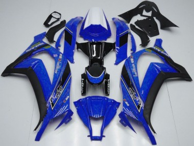 2011-2015 Kawasaki ZX10R Motorcycle Fairings - White Blue Glossy Black OEM Style UK