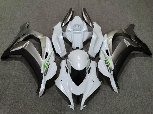 2016-2020 Kawasaki ZX10R Motorcycle Fairings - Pearl White Silver UK