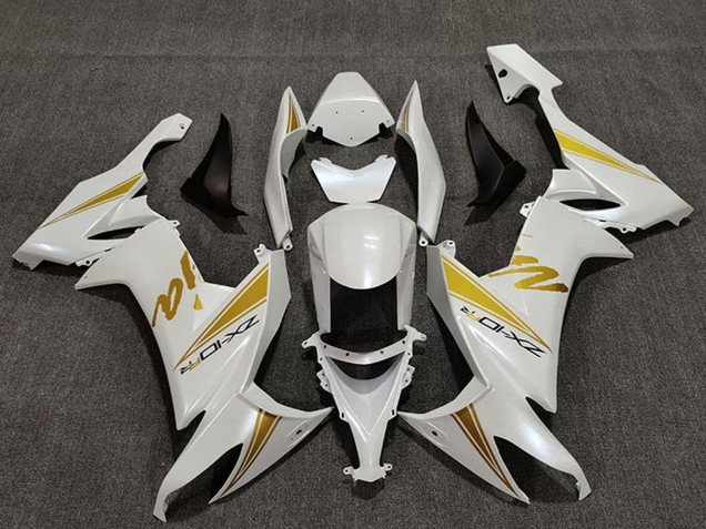 2008-2010 Kawasaki ZX10R Motorcycle Fairings - Pearl White Gold UK