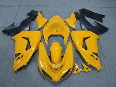 2006-2007 Kawasaki ZX10R Motorcycle Fairings - Yellow Black Ninja UK