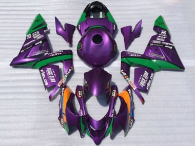 2004-2005 Kawasaki ZX10R Motorcycle Fairings - Purple and Green Trick Star UK