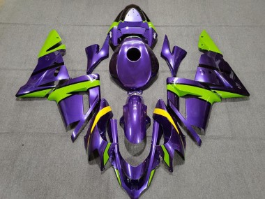 2004-2005 Kawasaki ZX10R Motorcycle Fairings - Purple Green and Yellow UK