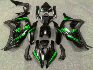 2016-2020 Kawasaki ZX10R Motorcycle Fairings - Matte Black Green Ninja UK