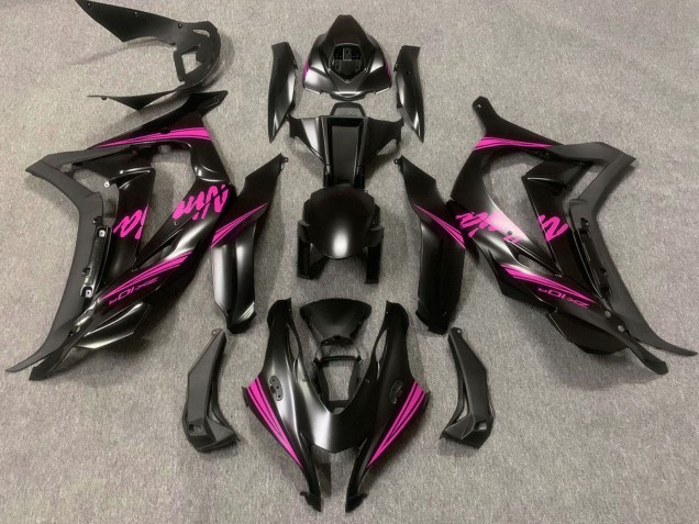 2016-2020 Kawasaki ZX10R Motorcycle Fairings - Matte Black Pink Ninja UK