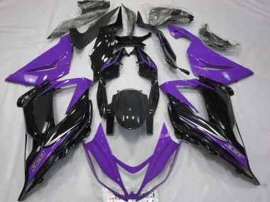 2013-2018 Kawasaki ZX6R Motorcycle Fairings - Purple Glossy Black UK