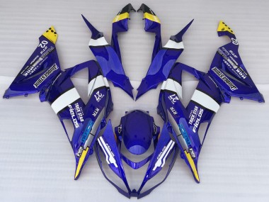 2013-2018 Kawasaki ZX6R Motorcycle Fairings - Blue White Yellow Trick Star Bridgestone UK