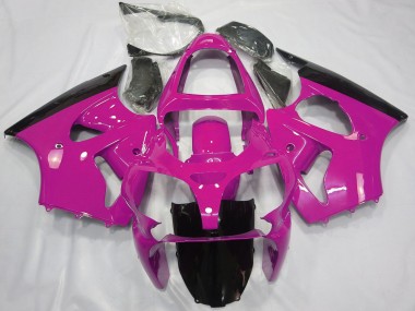 2000-2002 Kawasaki ZX6R Motorcycle Fairings - Pink Glossy Black UK