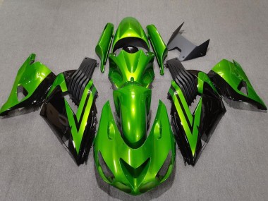 2006-2011 Kawasaki ZX14R Motorcycle Fairings - Green Glossy Black UK