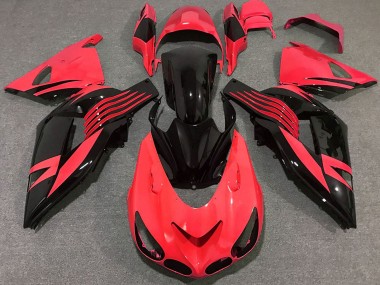 2006-2011 Kawasaki ZX14R Motorcycle Fairing - Red Glossy Black UK
