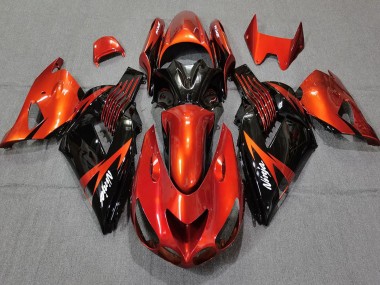 2006-2011 Kawasaki ZX14R Motorcycle Fairings - Red Glossy Black UK