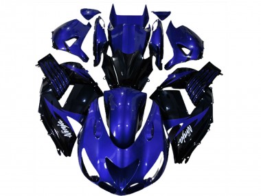 2006-2011 Kawasaki ZX14R Motorcycle Fairings - Blue Glossy Black White Ninja UK