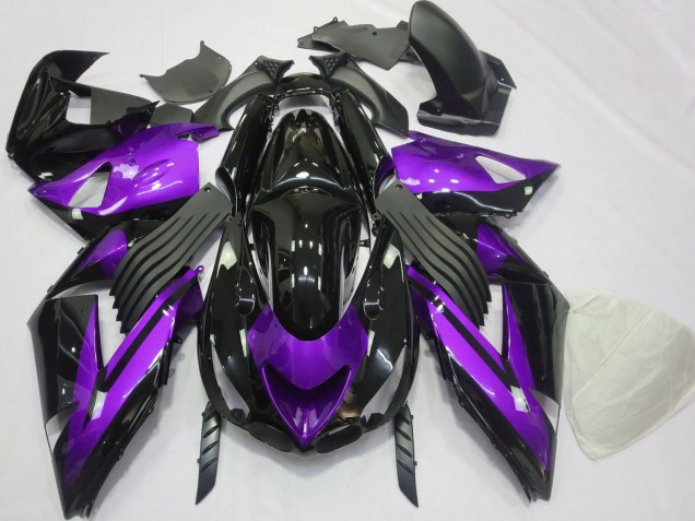 2006-2011 Kawasaki ZX14R Motorcycle Fairings - Purple Glossy Black UK