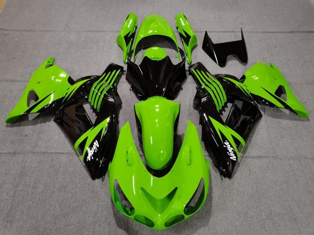 2006-2011 Kawasaki ZX14R Motorcycle Fairings - Green Glossy Black White Ninja UK