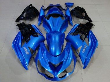2012-2024 Kawasaki ZX14R ZZR1400 Motorcycle Fairings - Blue Black UK