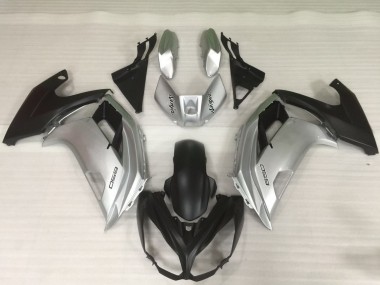 2009-2011 Kawasaki Ninja 650R Motorcycle Fairings - Silver Matte Black UK