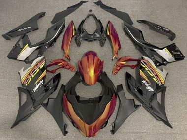 2018-2024 Kawasaki Ninja 400 Motorcycle Fairings - Orange Glossy Black Matte Black OEM Style UK