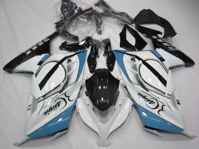 2013-2024 Kawasaki Ninja 300 Motorcycle Fairings - Glossy White Light Blue Black UK