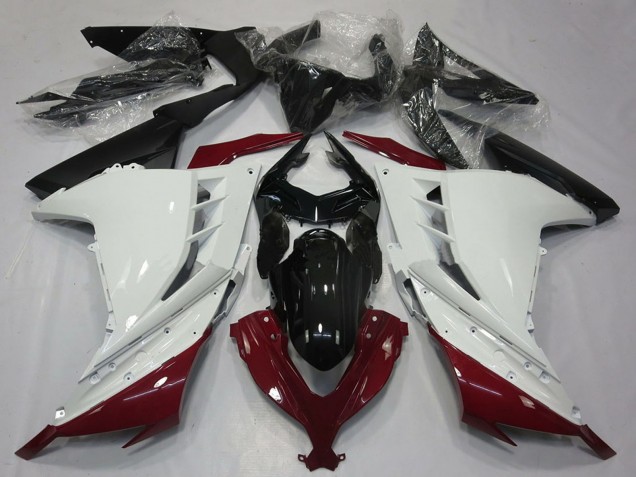 2013-2024 Kawasaki Ninja 300 Motorcycle Fairings - White Maroon Red Black UK