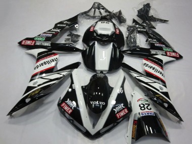 2004-2006 Yamaha R1 Motorcycle Fairings - White Black Volvo Fimer Yamalube Sterilgarda 28 UK