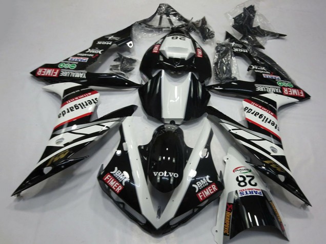 2004-2006 Yamaha R1 Motorcycle Fairings - White Black Volvo Fimer Yamalube Sterilgarda 28 UK