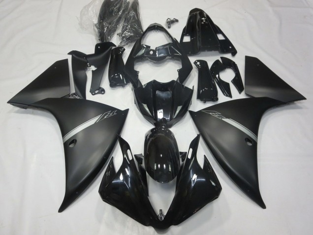 2012-2014 Yamaha R1 Motorcycle Fairings - Glossy Black Matte Black Silver UK