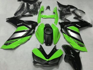 2015-2018 Yamaha R3 Motorcycle Fairings - Green Silver Glossy Black UK