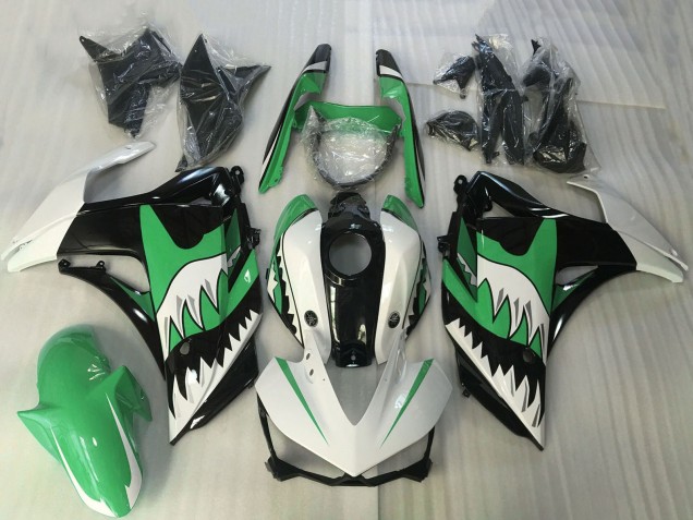 2015-2018 Yamaha R3 Motorcycle Fairing - White Green Black Shark UK
