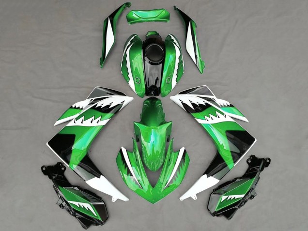 2015-2018 Yamaha R3 Motorcycle Fairings - Green White Black Shark UK