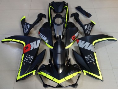 2015-2018 Yamaha R3 Motorcycle Fairings - Yellow Grey Matte Black Star UK