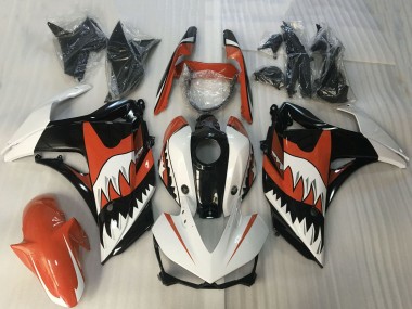 2015-2018 Yamaha R3 Motorcycle Fairings - White Orange Glossy Black Shark UK
