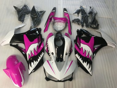2015-2018 Yamaha R3 Motorcycle Fairings - White Pink Glossy Black Shark UK
