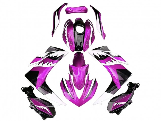 2015-2018 Yamaha R3 Motorcycle Fairings - Pink White Glossy Black Shark UK