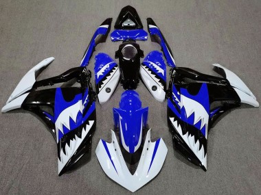 2015-2018 Yamaha R3 Motorcycle Fairings - White Blue Black Shark UK