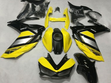 2015-2018 Yamaha R3 Motorcycle Fairings - Yellow Silver Glossy Black UK