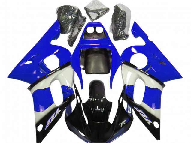 1998-2002 Yamaha R6 Motorcycle Fairings - Blue White Glossy Black UK