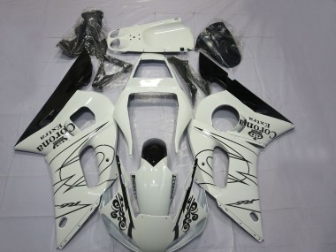 1998-2002 Yamaha R6 Motorcycle Fairings - White Black Corona Motul UK