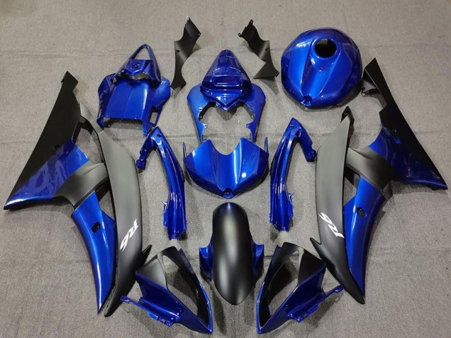 2008-2016 Yamaha R6 Motorcycle Fairings - Blue Matte Black White Decals UK