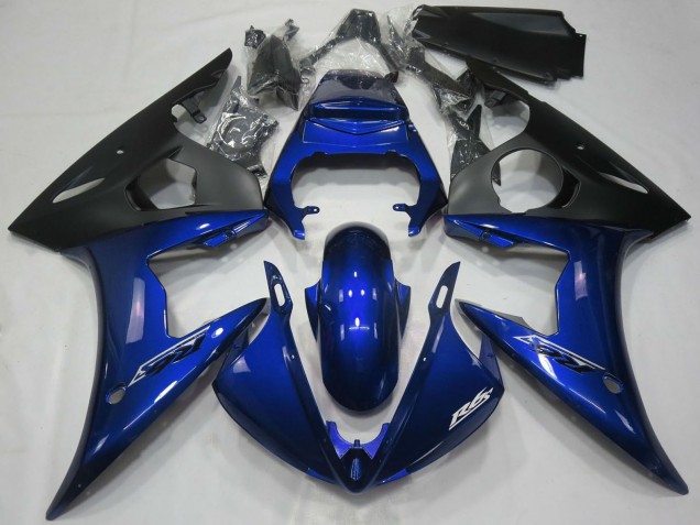 2005 Yamaha R6 Motorcycle Fairings - Dark Blue Matte Black UK